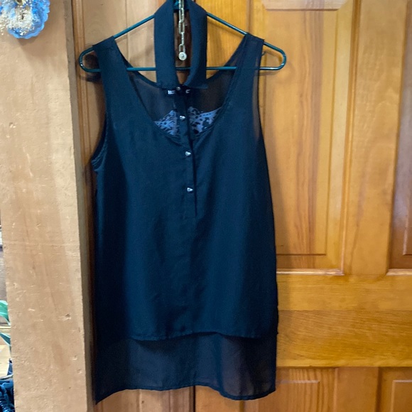 Hot Topic Sheer Black Spine Tank Top - Picture 2 of 7